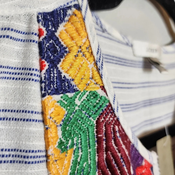 NWT J. Crew Embroidered Stripe Tunic. Women's size XXS - Picture 5 of 13